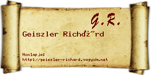 Geiszler Richárd névjegykártya